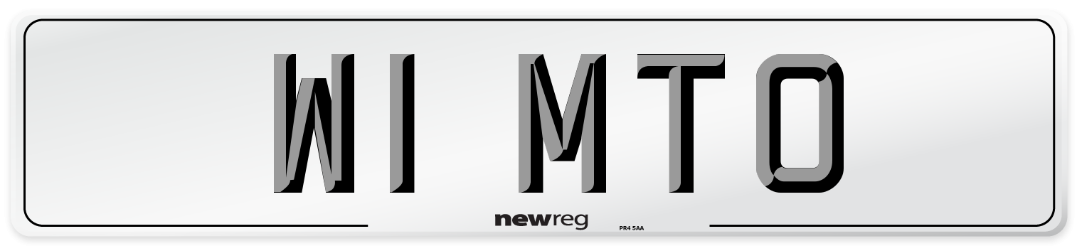 W1 MTO Number Plate from New Reg